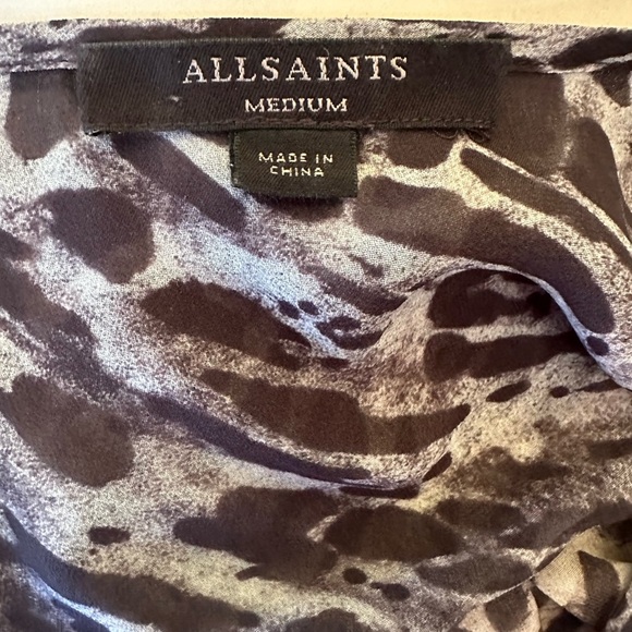 All Saints “Penny Ambient” Animal Print Chiffon Blouse Medium New Without Tags! - Picture 13 of 15